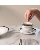 6 Tasses et soucoupe Bistrot blanches - 9 cl