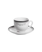 6 Tasses et soucoupes Bistrot blanches - 22 cl