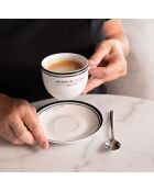 6 Tasses et soucoupes Bistrot blanches - 22 cl