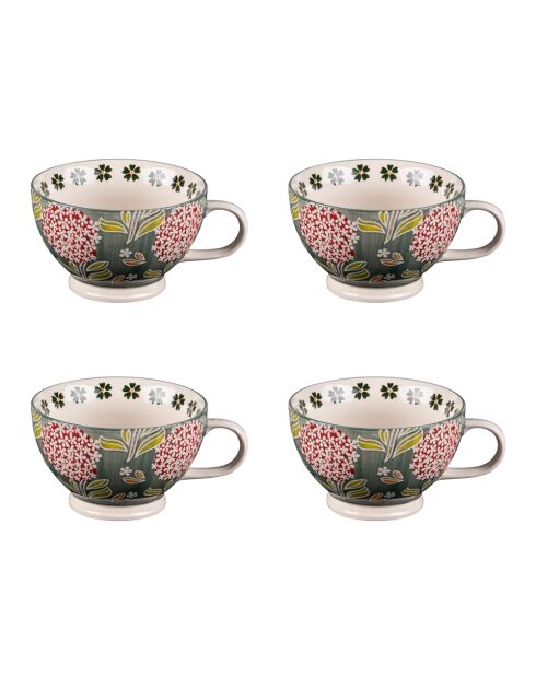 Coffret de 4 déjeuners Cottage vert - D.15 cm
