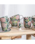 Coffret de 4 déjeuners Cottage vert - D.15 cm