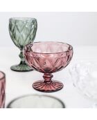 Doos met 6 roze Diamond ijsbekers - 350 ml