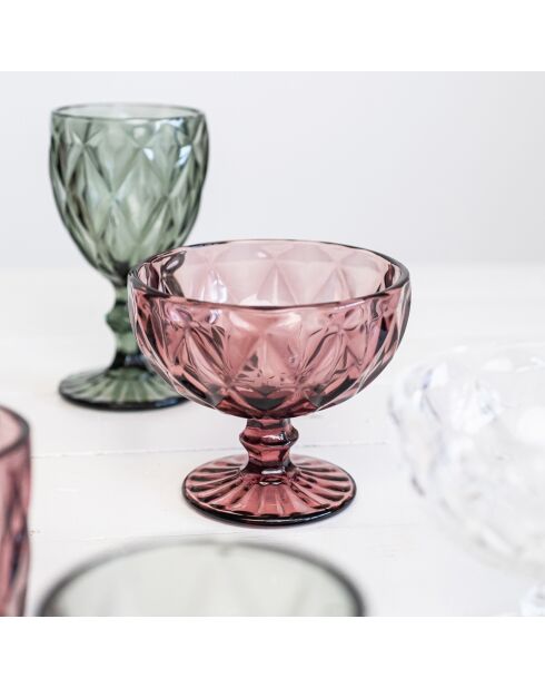 Packung mit 6 rosa Diamant-Eisbechern - 350 ml