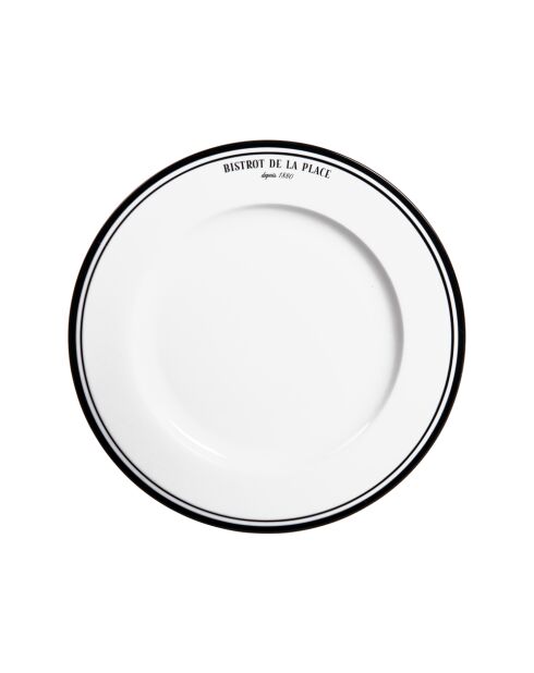6 Assiettes plate Bistrot blanche - 27 cm