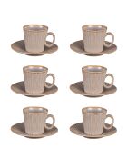 Coffret de 6 paires de tasses à café Liv gris - 9 cl