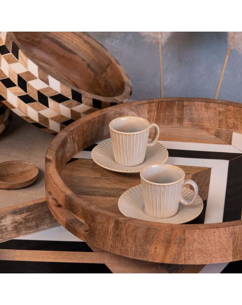 Coffret de 6 paires de tasses à café Liv gris - 9 cl
