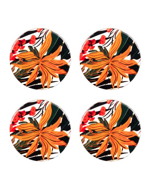 Set mit 4 mehrfarbigen Untersetzern Taiana - D.10 cm