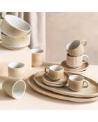 Coffret de 6 paires de tasses à café Miyaki crème/ivoire - 9 cl