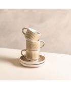 Coffret de 6 paires de tasses à café Miyaki crème/ivoire - 9 cl