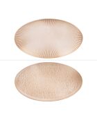 Plat ovale Miyaki assortiment de 2 crème/ivoire - 30x17 cm