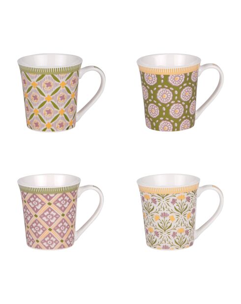 Coffret de 4 mugs Chester blanc - 38 cl