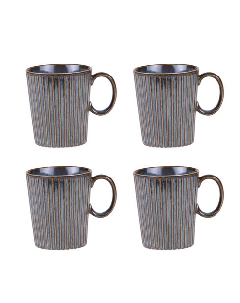 Coffret de 4 mugs Liv bleu - 35 cl