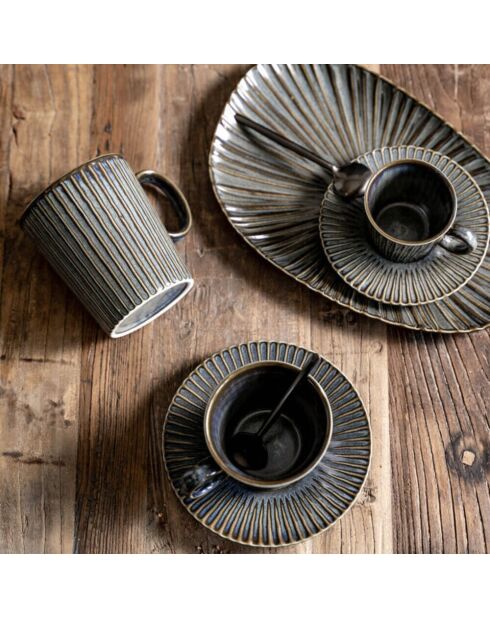 Coffret de 4 mugs Liv bleu - 35 cl