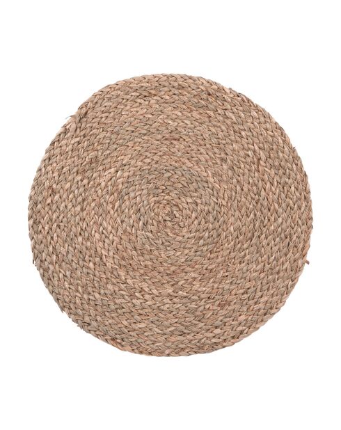 6 Sets de table en jonc de mer marron - D.38 cm
