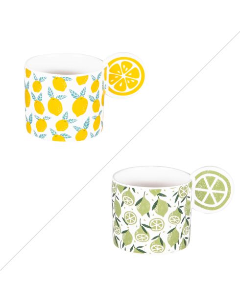 Mugs Lemon assortiment de 2 multicolores - 35 cl