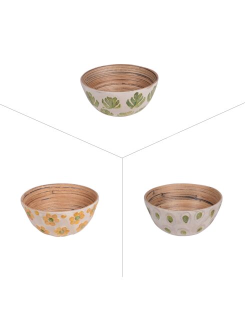 Coupelle Bali assortiment de 3 multicolore - D.15 cm.hauteur 7 cm