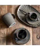 Coffret de 4 paires de tasses à thé Liv bleu - 22 cl