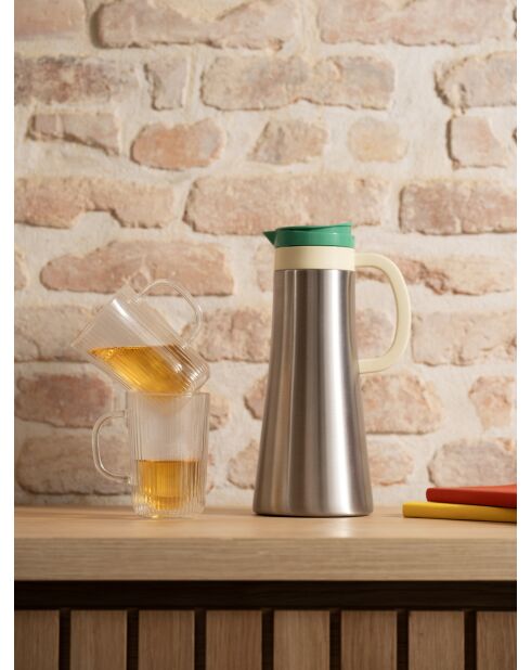 Pichet thermique en inox brossé argenté - 1.1L