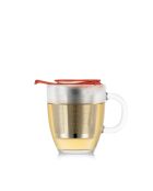 Mug en verre trempé avec infuseur à thé en inox individuel transparent - 0.35 l