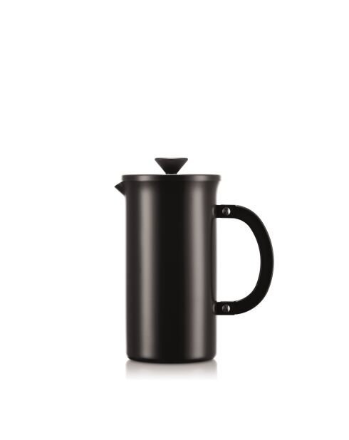 8 tasses cafetière à piston en inox noir - 1 L