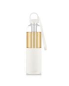 Tritan-fles, met roestvrijstalen infuserfilter en siliconen band, waterdichte wit/transparante schroefdop - 1,2 l