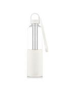 Tritan-fles, met roestvrijstalen infuserfilter en siliconen band, waterdichte wit/transparante schroefdop - 1,2 l