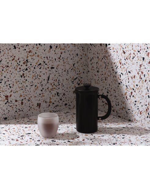 8 tasses cafetière à piston en inox noir - 1 L