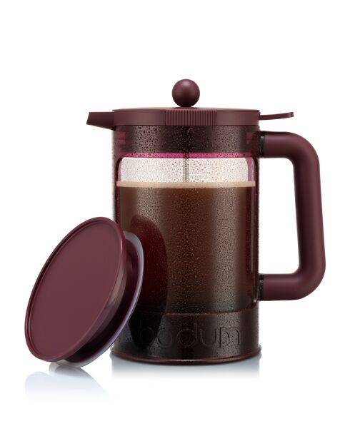 Cafetière avec couvercle supplémentaire 12 tasses Hot & Cold Brew rouge - 1.5l