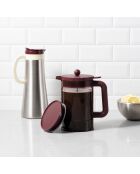 Cafetière avec couvercle supplémentaire 12 tasses Hot & Cold Brew rouge - 1.5l