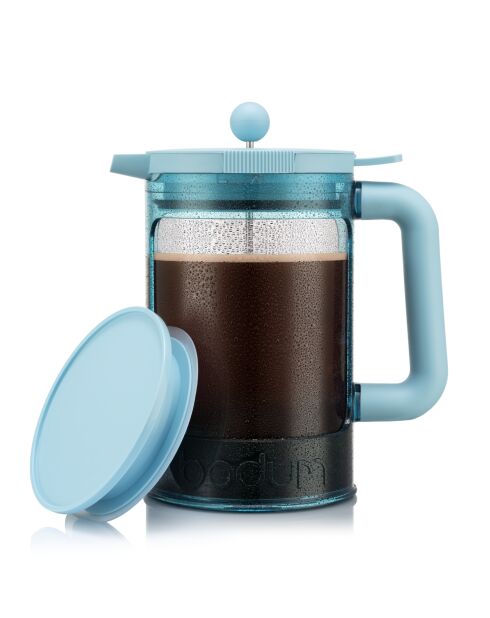Cafetière avec couvercle supplémentaire 12 tasses Hot & Cold Brew bleue - 1.5l