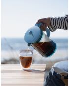 Cafetière avec couvercle supplémentaire 12 tasses Hot & Cold Brew bleue - 1.5l