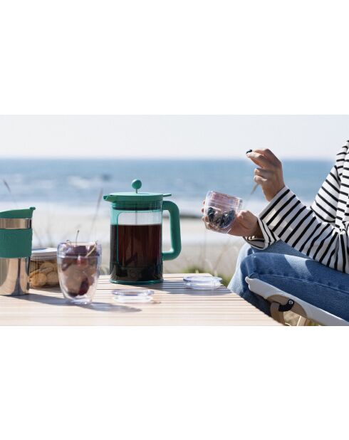 Cafetière avec couvercle supplémentaire 12 tasses Hot & Cold Brew verte - 1.5l