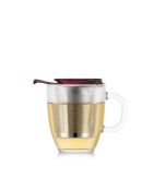 Mug en verre trempé avec infuseur à thé en inox individuel transparent - 0.35 l