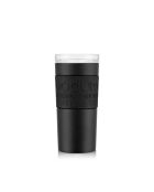 Mug de voyage isotherme, double paroi inox, couvercle à vis étanche noir- 0.35 l