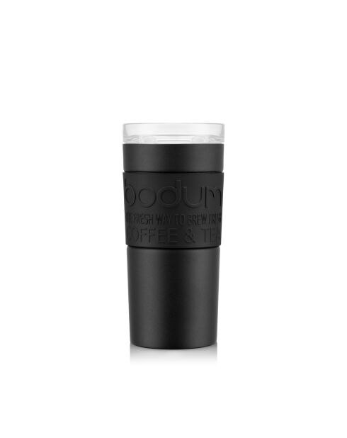 Mug de voyage isotherme, double paroi inox, couvercle à vis étanche noir- 0.35 l