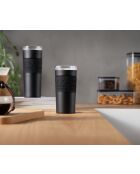 Mug de voyage isotherme, double paroi inox, couvercle à vis étanche noir- 0.35 l