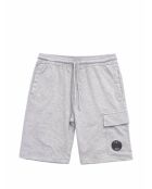 Graue melierte Cargoshorts mit Kordelzug