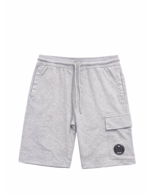Graue melierte Cargoshorts mit Kordelzug
