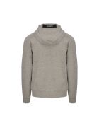 Kapuzenpullover mit diagonalen Fleece-Gläsern, meliertes Grau