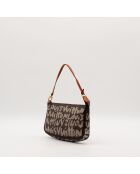 Pochette Accessoires Graffiti marron - Bon état général - 21x13x3.5cm
