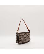 Pochette Accessoires Graffiti marron - Bon état général - 21x13x3.5cm