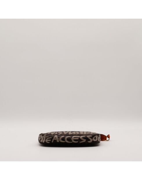 Pochette Accessoires Graffiti marron - Bon état général - 21x13x3.5cm