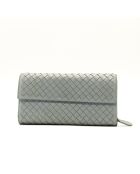 Portefeuille Intrecciato gris - Bon état général - 19 x10.5cm