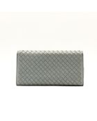 Portefeuille Intrecciato gris - Bon état général - 19 x10.5cm