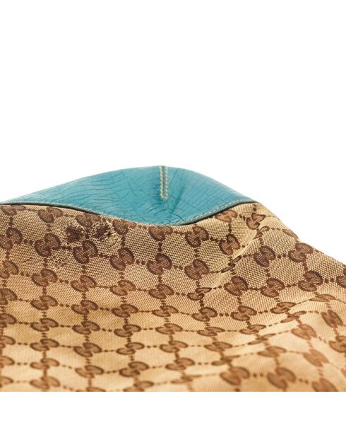 Sac Jackie Horsebit beige/bleu - Bon état général - 33x24x26cm