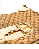 Hobo Horsebit beige/ebbenhouten tas - Zeer goede staat - 33 x 24 x 26 cm