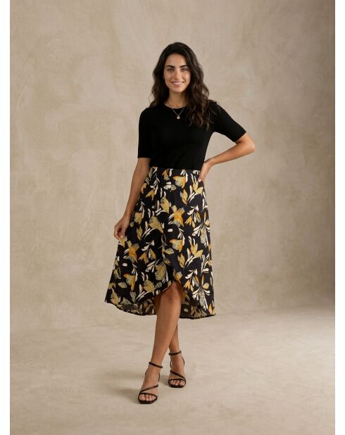 Falda estampada negra Mya