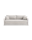 Canapé convertible velours Shannon 3 places beige - 209x94x87 cm