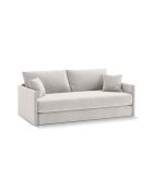 Canapé convertible velours Shannon 3 places beige - 209x94x87 cm