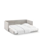 Canapé convertible velours Shannon 3 places beige - 209x94x87 cm